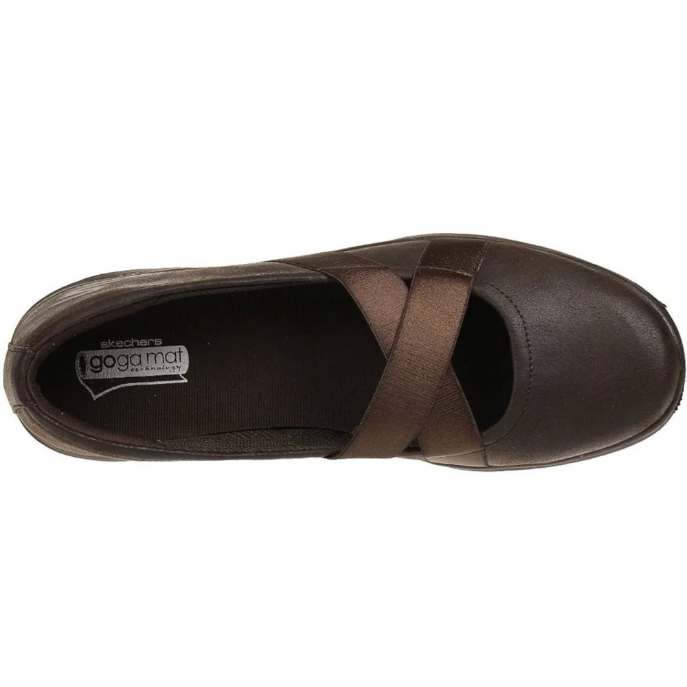Skechers GO Step - Dainty Women's Summer Shoes Slip On Choc Ballet Flats
